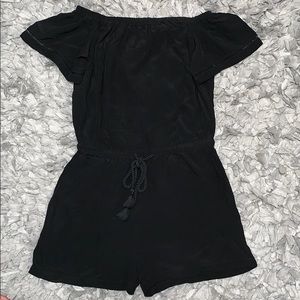 Black off-the-shoulder romper from LOFT!